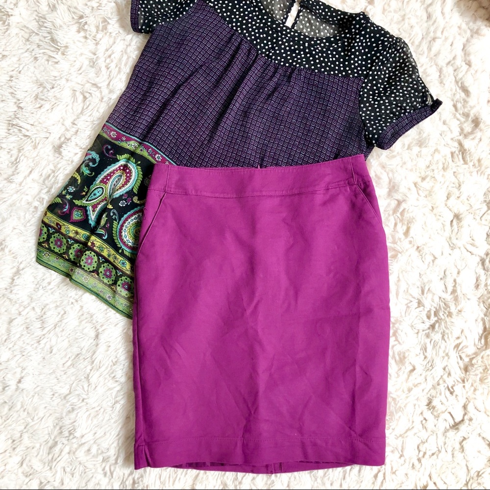 🛍BOGO GAP Magenta Pencil Skirt Purple Stretch
